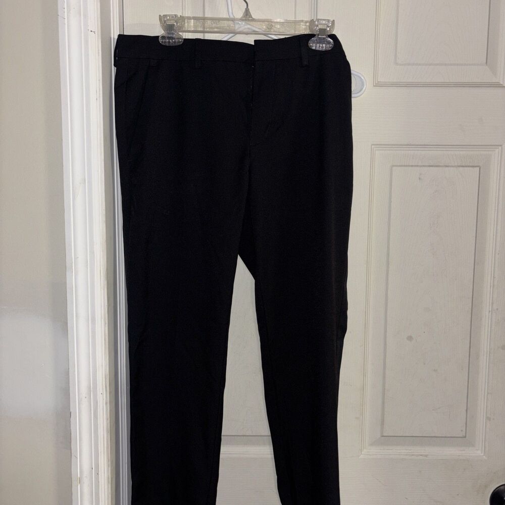 A|X IST Men's Black Dress Pants Straight Leg  100% Polyester  Solid 32x32